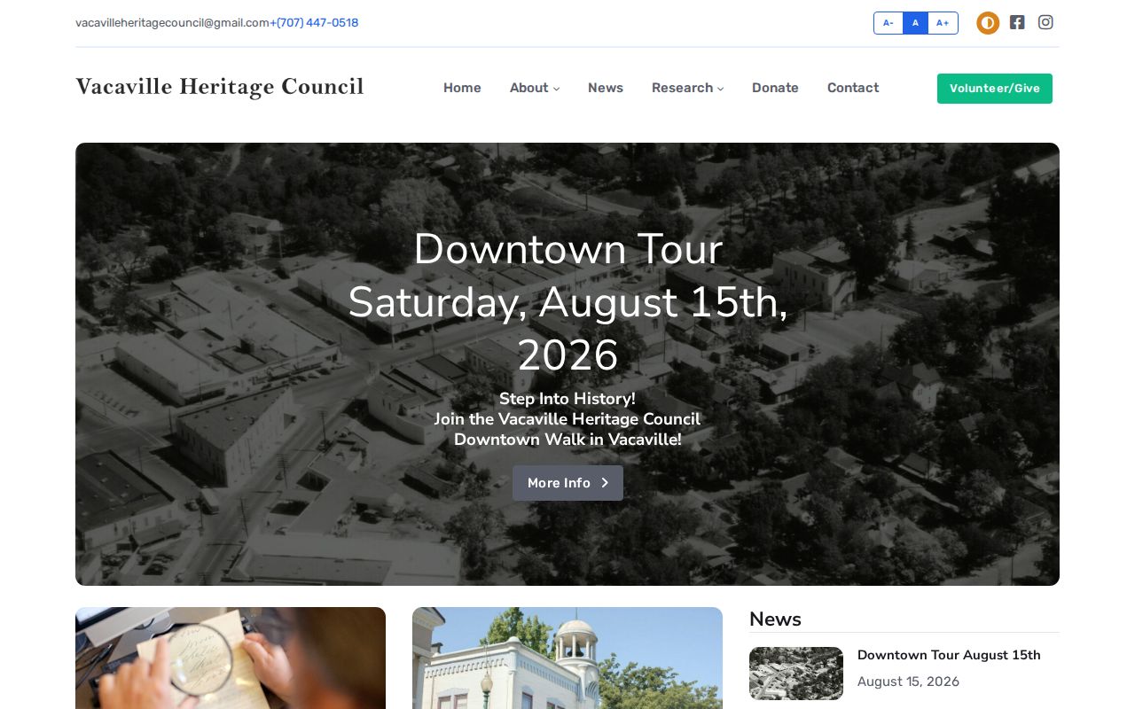 Vacaville city directory view of the Vacaville Heritage Council