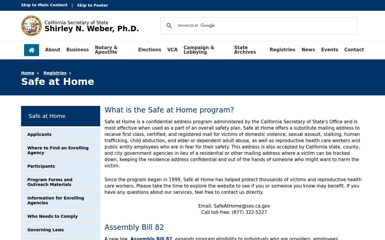 Vacaville neighbors and Safe at Home privacy program